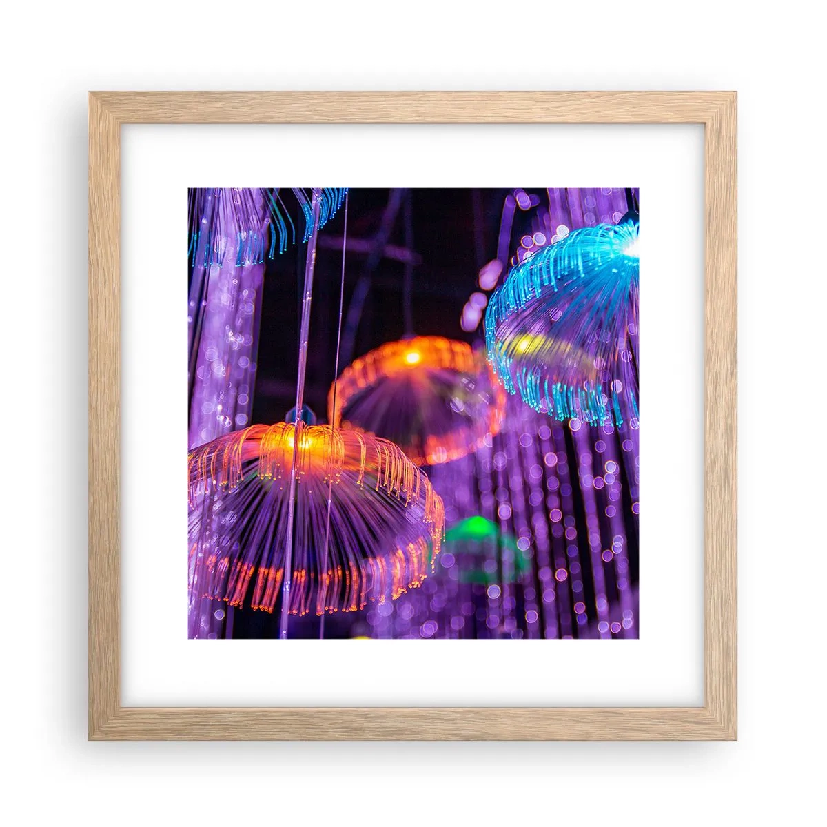 Poster in einem Rahmen aus heller Eiche - Lichtbrunnen - 30x30 cm