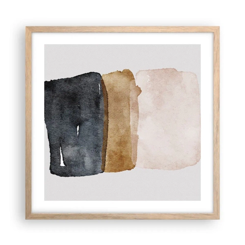Poster in einem Rahmen aus heller Eiche - Die Komposition der Farben der Erde - 50x50 cm