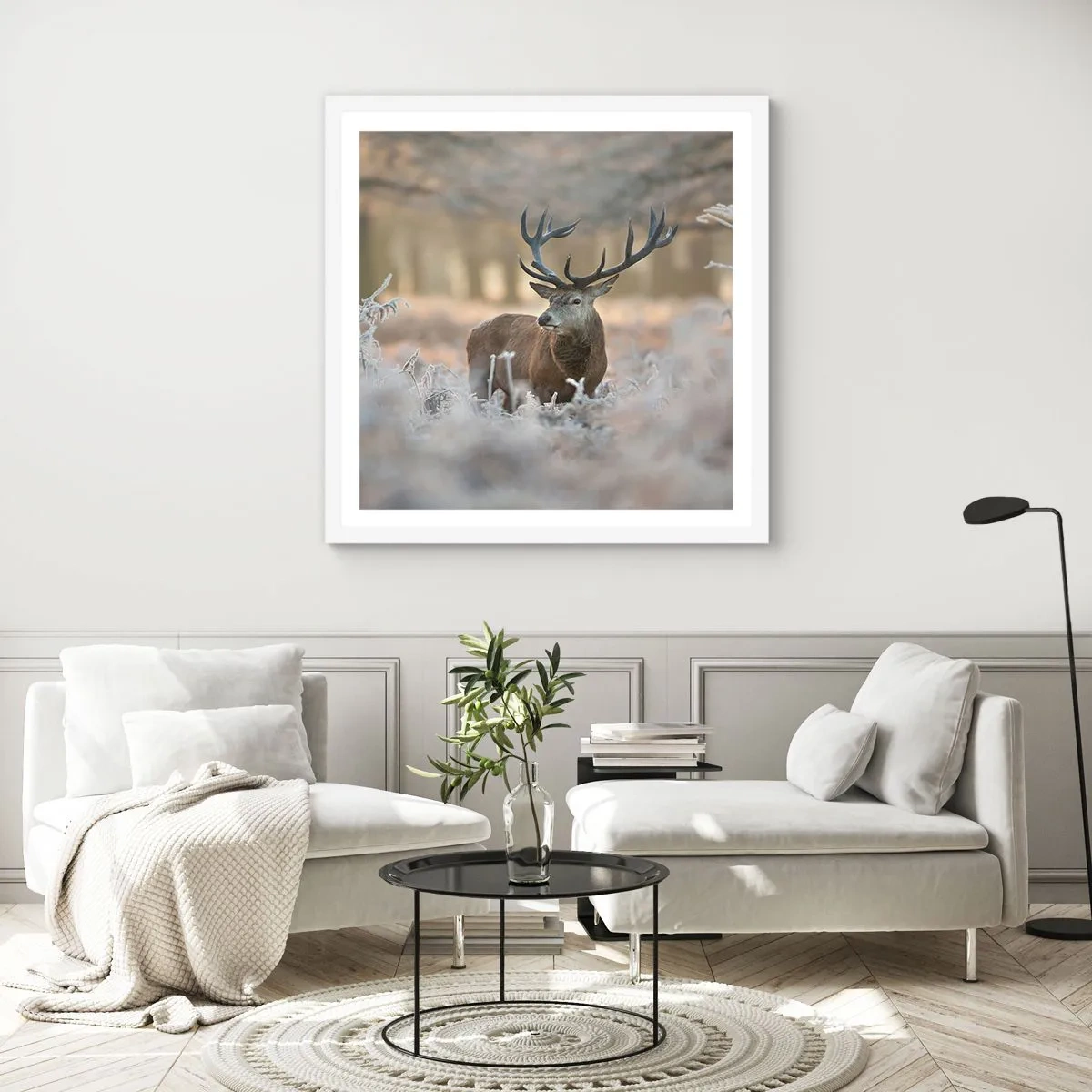 Poster in einem weißen Rahmen - Ein flotter Morgen - 60x60 cm