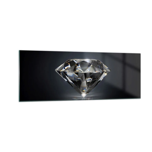 Glasbild - Bild auf glas - Eine künstlerische Interpretation eines Diamanten auf dunklem Hintergrund - 140x50cm - Beste Freundin - Moderne Wanddekoration für Wohnzimmer und Schlafzimmer ARTTOR