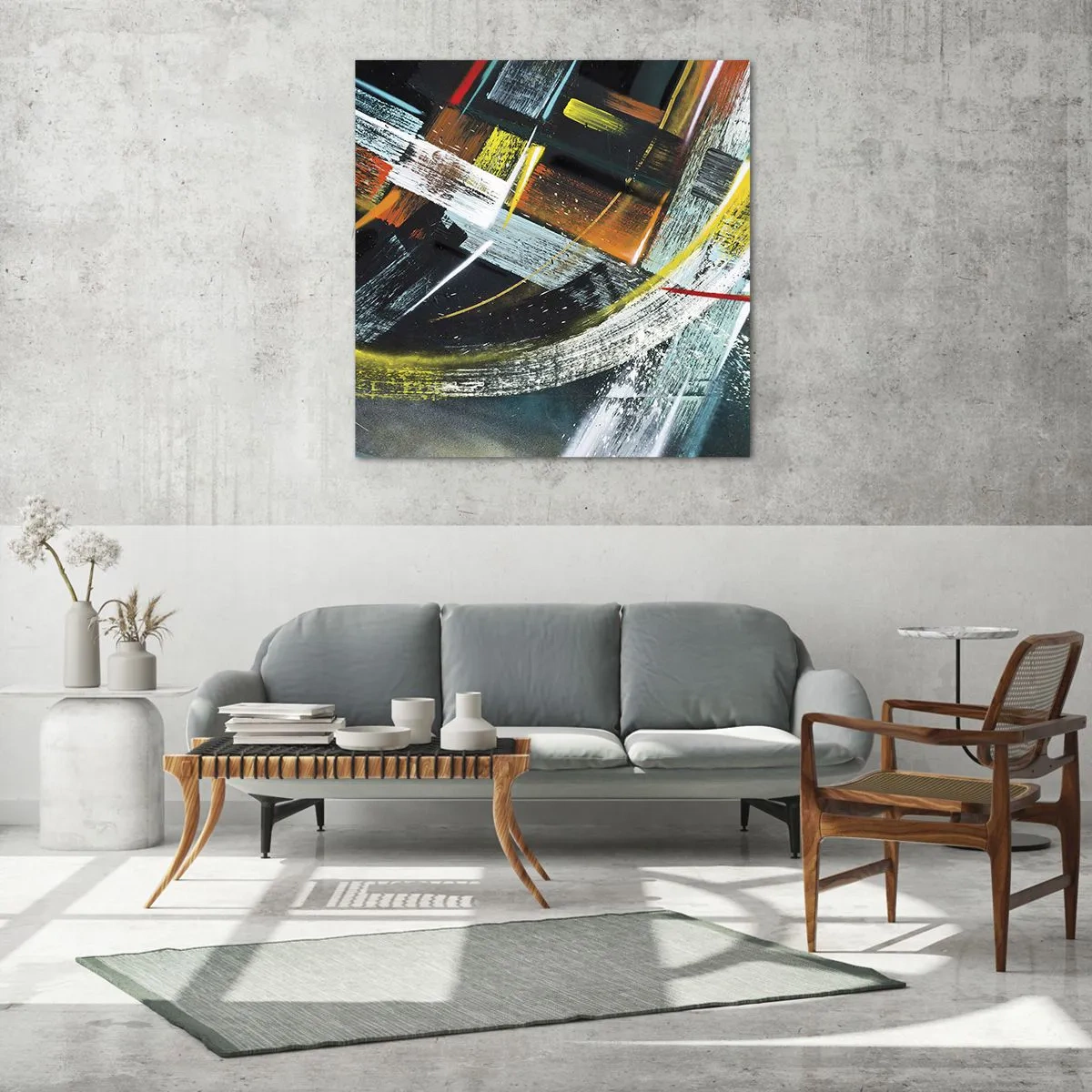 Glasbild - Bild auf glas - Energie der Bewegung - 70x70 cm