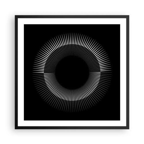 Poster in einem schwarzem Rahmen - Schwarze Sonne - 60x60 cm