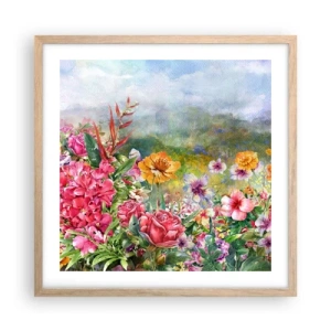 Poster in einem Rahmen aus heller Eiche - Ein Garten, der verrückt geworden ist - 50x50 cm