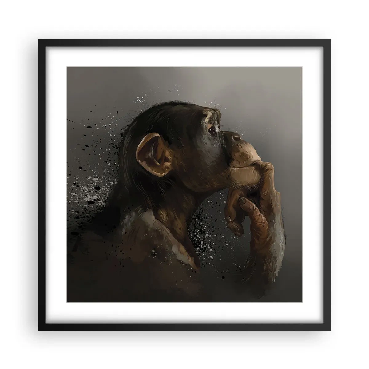Poster in einem schwarzem Rahmen - Sicherlich ein Denker - 50x50 cm