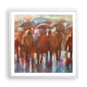 Poster in einem weißen Rahmen - Auch bei Regen und Nebel - 60x60 cm