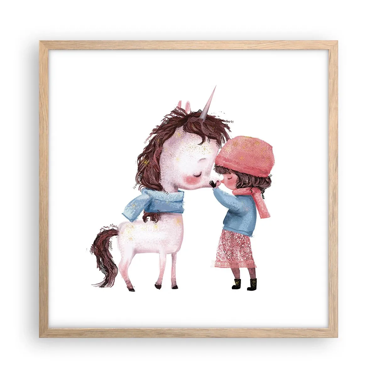 Poster in einem Rahmen aus heller Eiche - Ein Wintermärchen - 50x50 cm