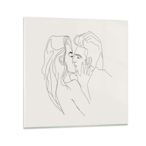 Glasbild - Bild auf glas - Verstrickt im Gefühl - 70x70 cm