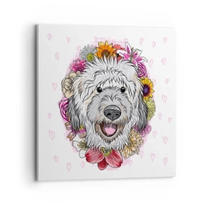 Bild auf Leinwand - Leinwandbild - Welpenfreude - 70x70 cm