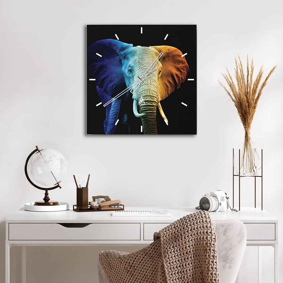 Wanduhr - Glasuhr - Exzentrisch, kein Verrückter - 40x40 cm