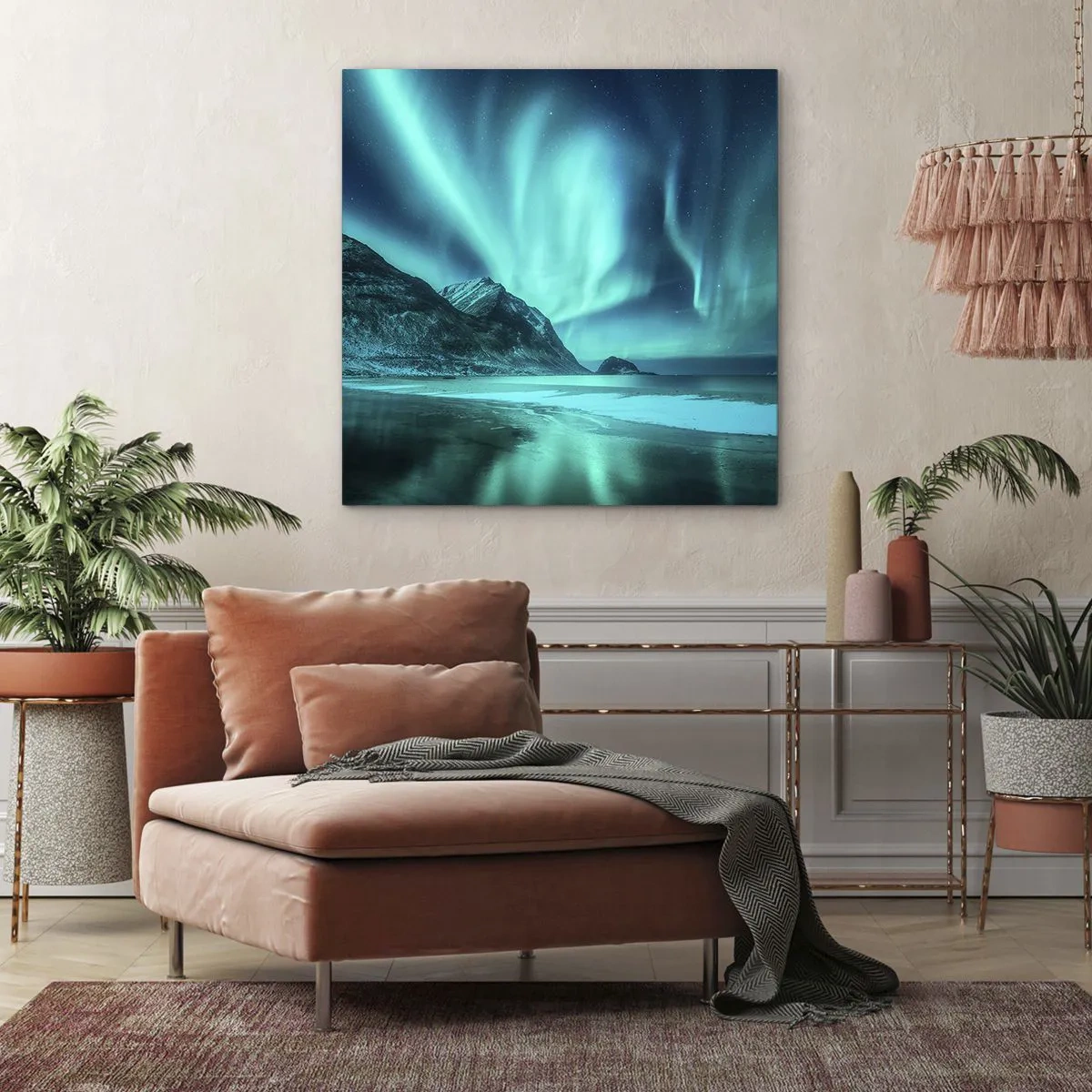 Bild auf Leinwand - Leinwandbild - Wunder des Nordens - 60x60 cm