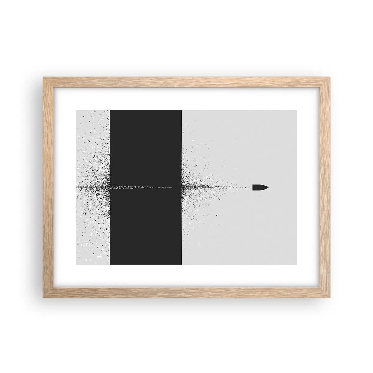 Poster in einem Rahmen aus heller Eiche - Direkt zum Ziel - 40x30 cm