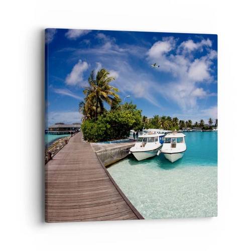 Bild auf Leinwand - Leinwandbild - Doch das Paradies gibt es - 40x40 cm