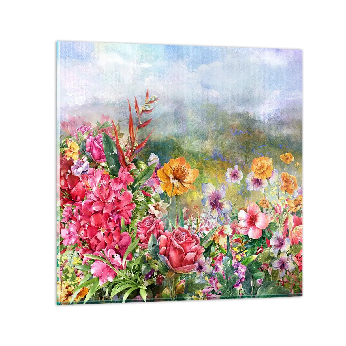 Glasbild - Bild auf glas - Ein Garten, der verrückt geworden ist - 50x50 cm