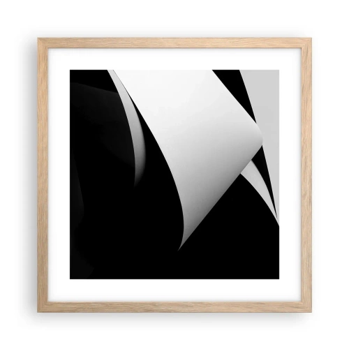 Poster in einem Rahmen aus heller Eiche - Lichtflächen aus der Schattentiefe - 40x40 cm