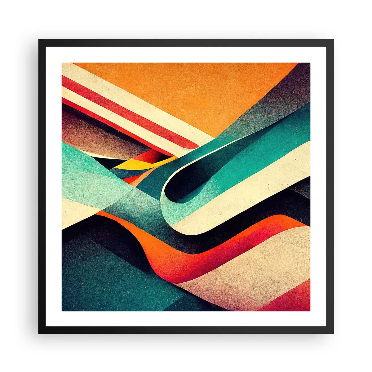 Poster in einem schwarzem Rahmen - Intensive Komposition - 60x60 cm