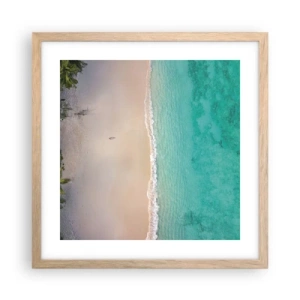 Poster in einem Rahmen aus heller Eiche - Paradiesstrand - 40x40 cm