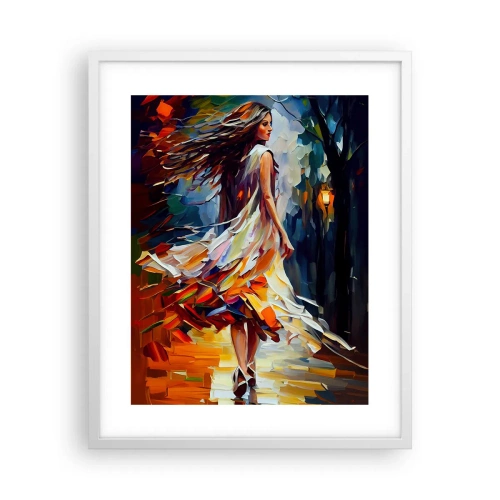 Poster in einem weißen Rahmen - Herbstmädchen - 40x50 cm