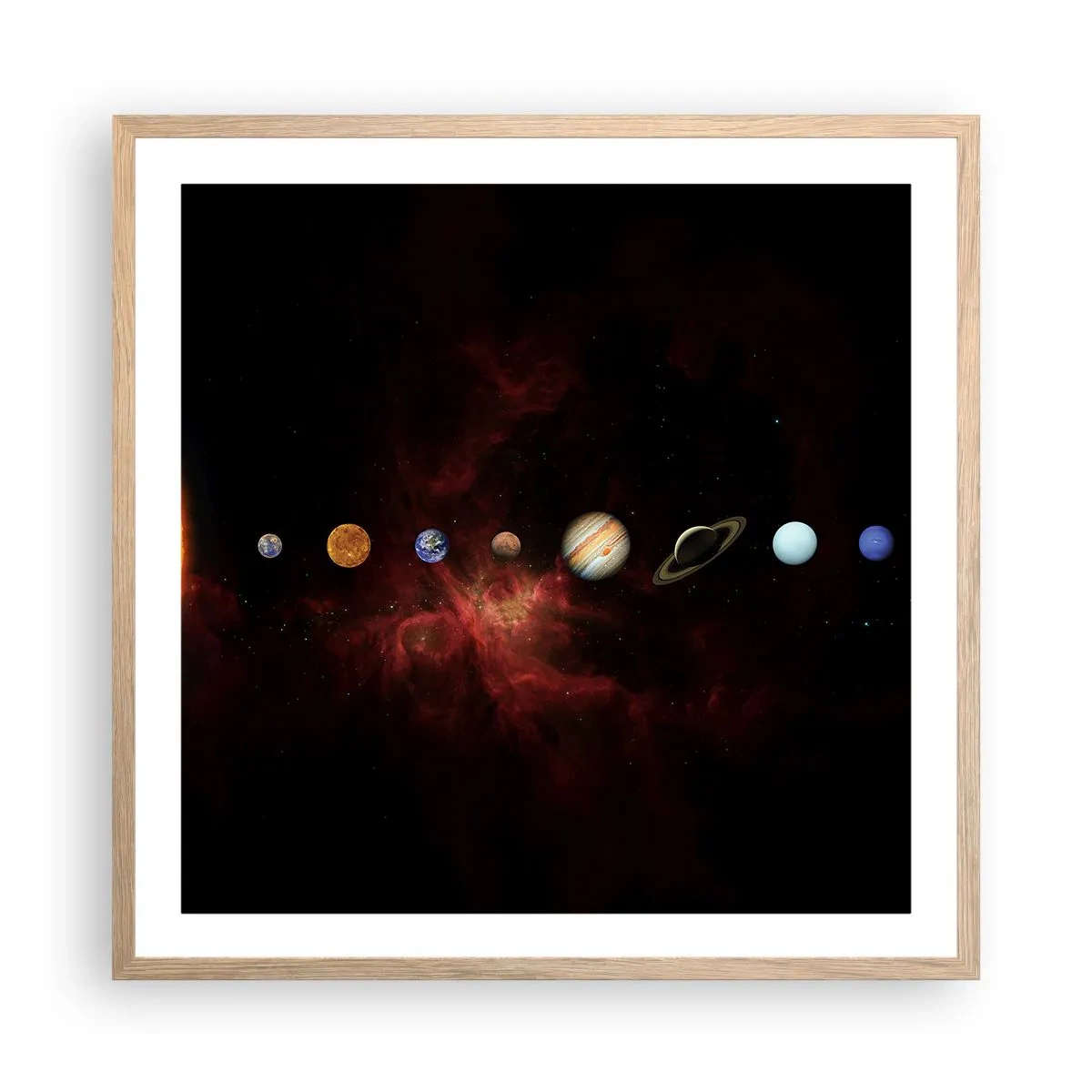 Poster in einem Rahmen aus heller Eiche - Unsere Nachbarschaft - 60x60 cm