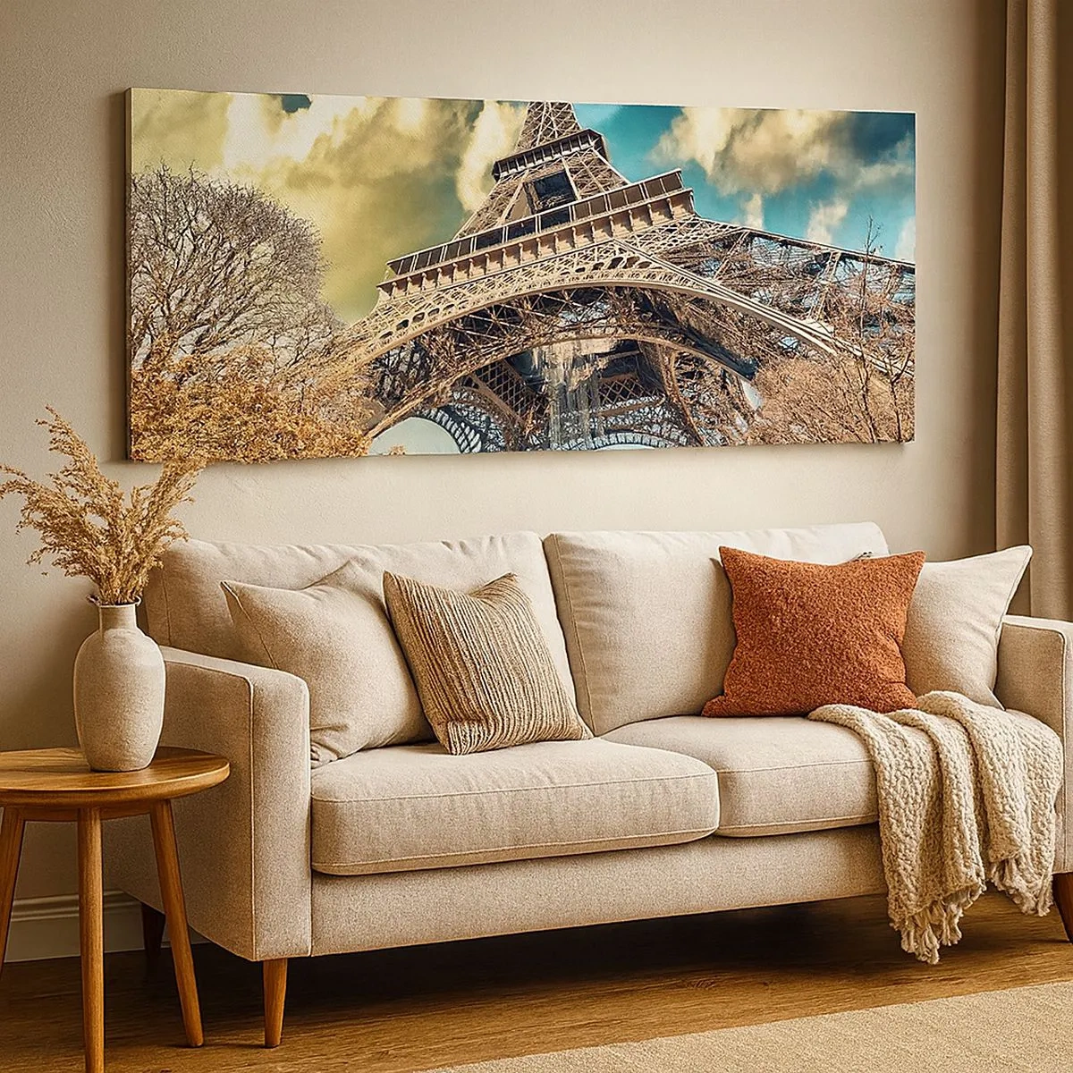 Bild auf Leinwand - Leinwandbild - Und im Herbst in Paris ... - 100x40 cm