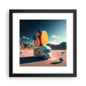 Poster in einem schwarzem Rahmen - Geschmack von Urlaub - 30x30 cm