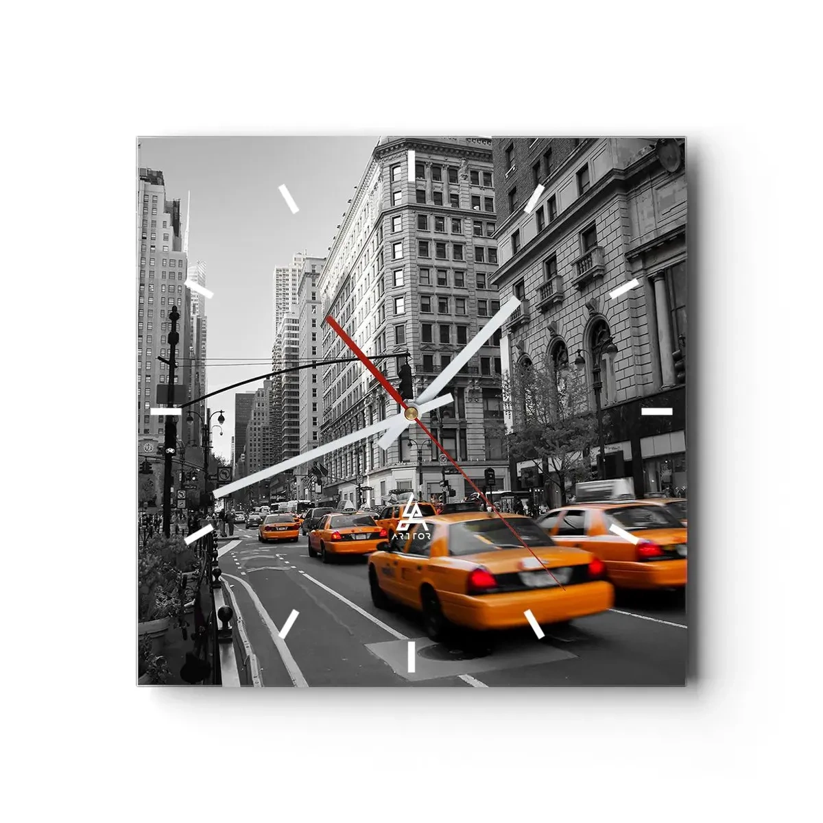 Wanduhr - Glasuhr - Sonnen der Großstadt - 40x40 cm