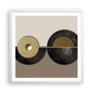 Poster in einem weißen Rahmen - Variationen rund um den Kreis - 60x60 cm