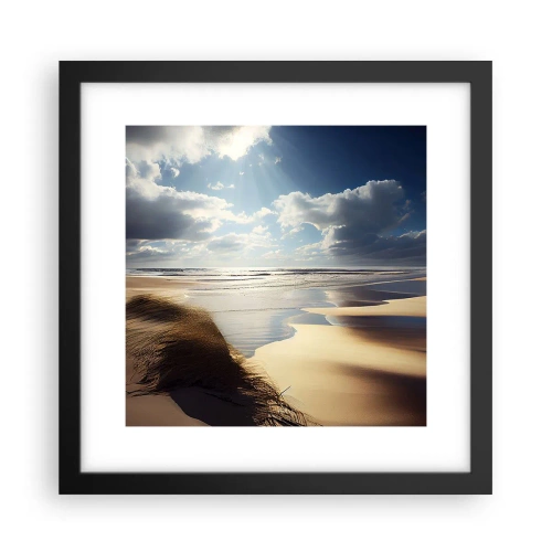 Poster in einem schwarzem Rahmen - Strand, wilder Strand - 30x30 cm