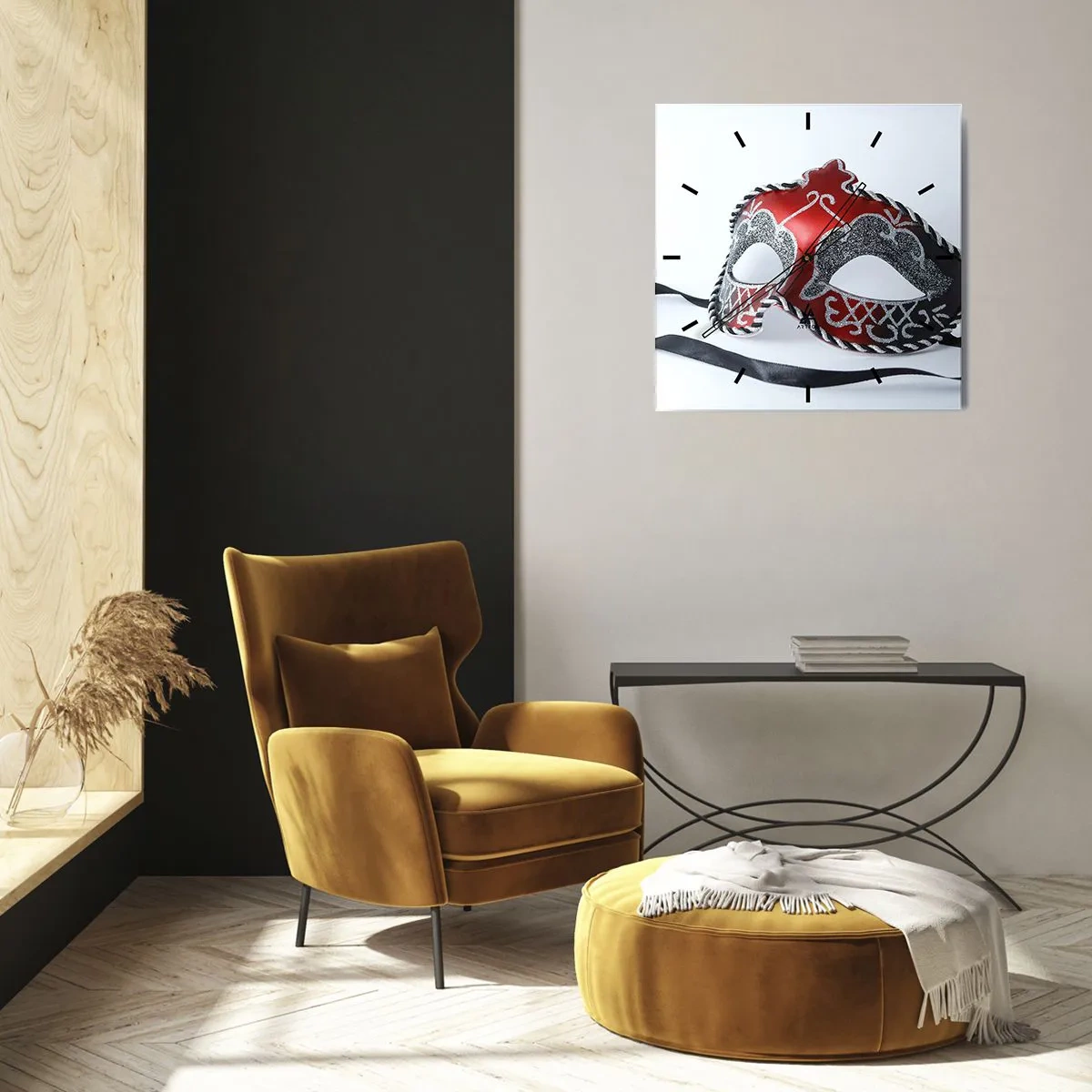 Wanduhr - Glasuhr - Einladung zum Abschlussball - 30x30 cm