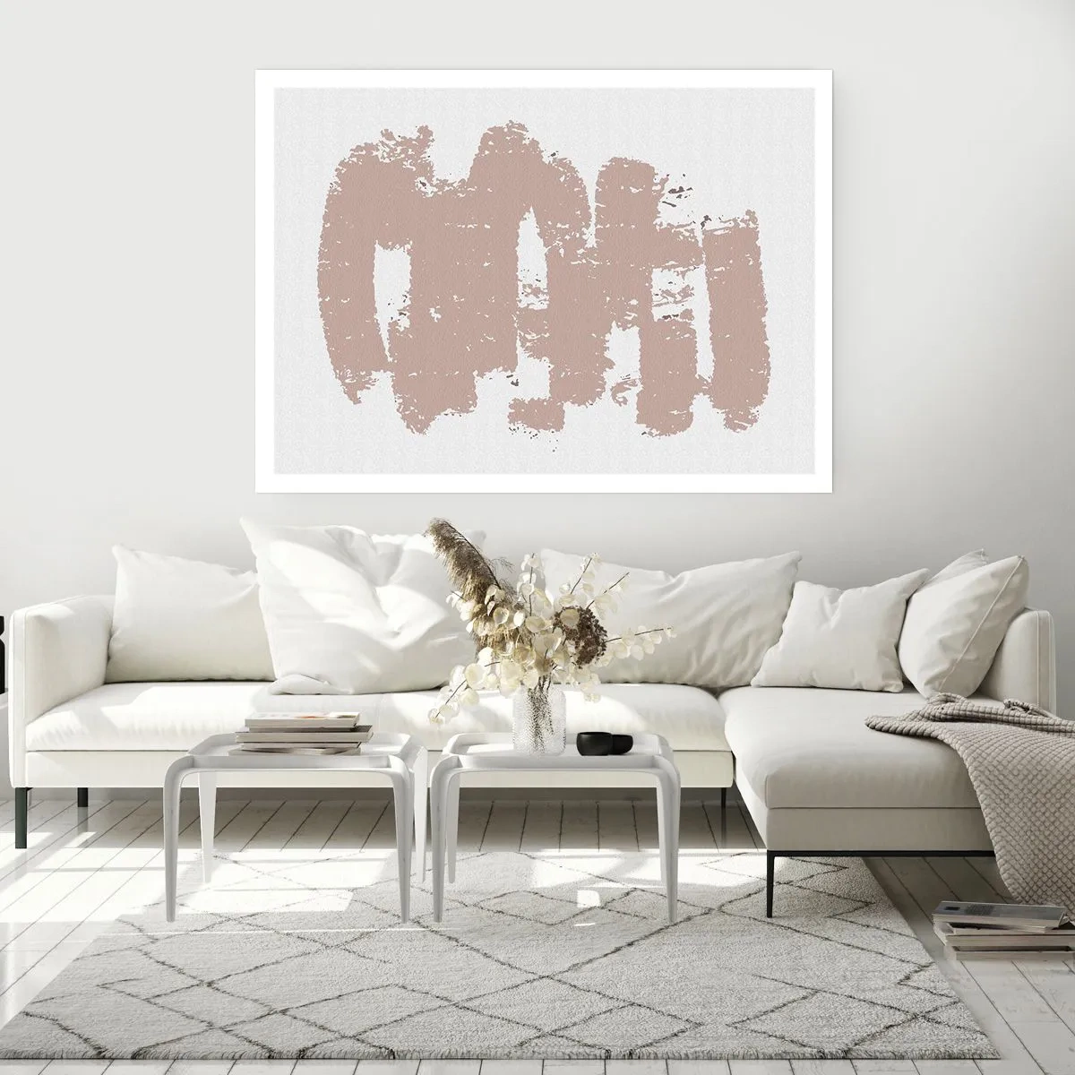 Poster - Abstraktion in zartem Rosa - 91x61 cm