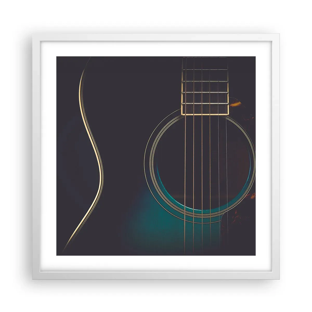 Poster in einem weißen Rahmen - Einen Moment bevor es ertönt - 50x50 cm