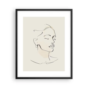 Poster in einem schwarzem Rahmen - Eine bestimmte Linie - 40x50 cm