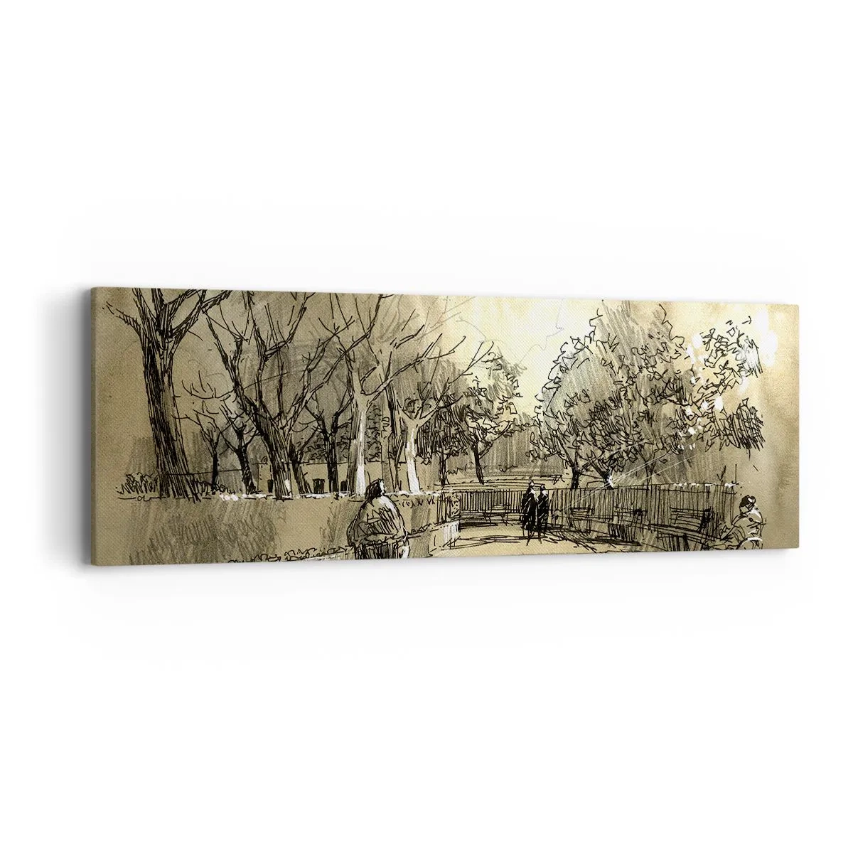 Bild auf Leinwand - Leinwandbild - Ein Moment mit einer Feder angehalten - 90x30 cm