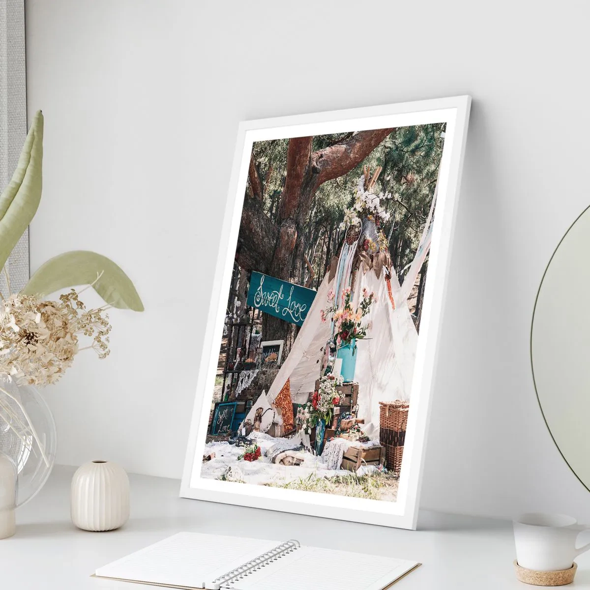 Poster in einem weißen Rahmen - Liebe machen ... - 50x70 cm