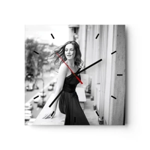 Wanduhr - Glasuhr - Bestimmt ein Pariser - 40x40 cm