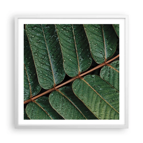 Poster in einem weißen Rahmen - Im grünen Rhythmus - 60x60 cm