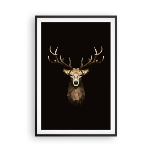 Poster in einem schwarzem Rahmen - Kubistischer Hirsch - 61x91 cm