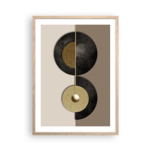Poster in einem Rahmen aus heller Eiche - Variationen rund um den Kreis - 50x70 cm