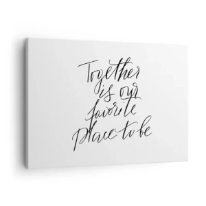 Bild auf Leinwand - Leinwandbild - Typografische Inschrift im eleganten Stil auf weißem Hintergrund - 70x50cm - Fühlst du das auch? - Moderne Wanddekoration für Wohnzimmer und Schlafzimmer ARTTOR