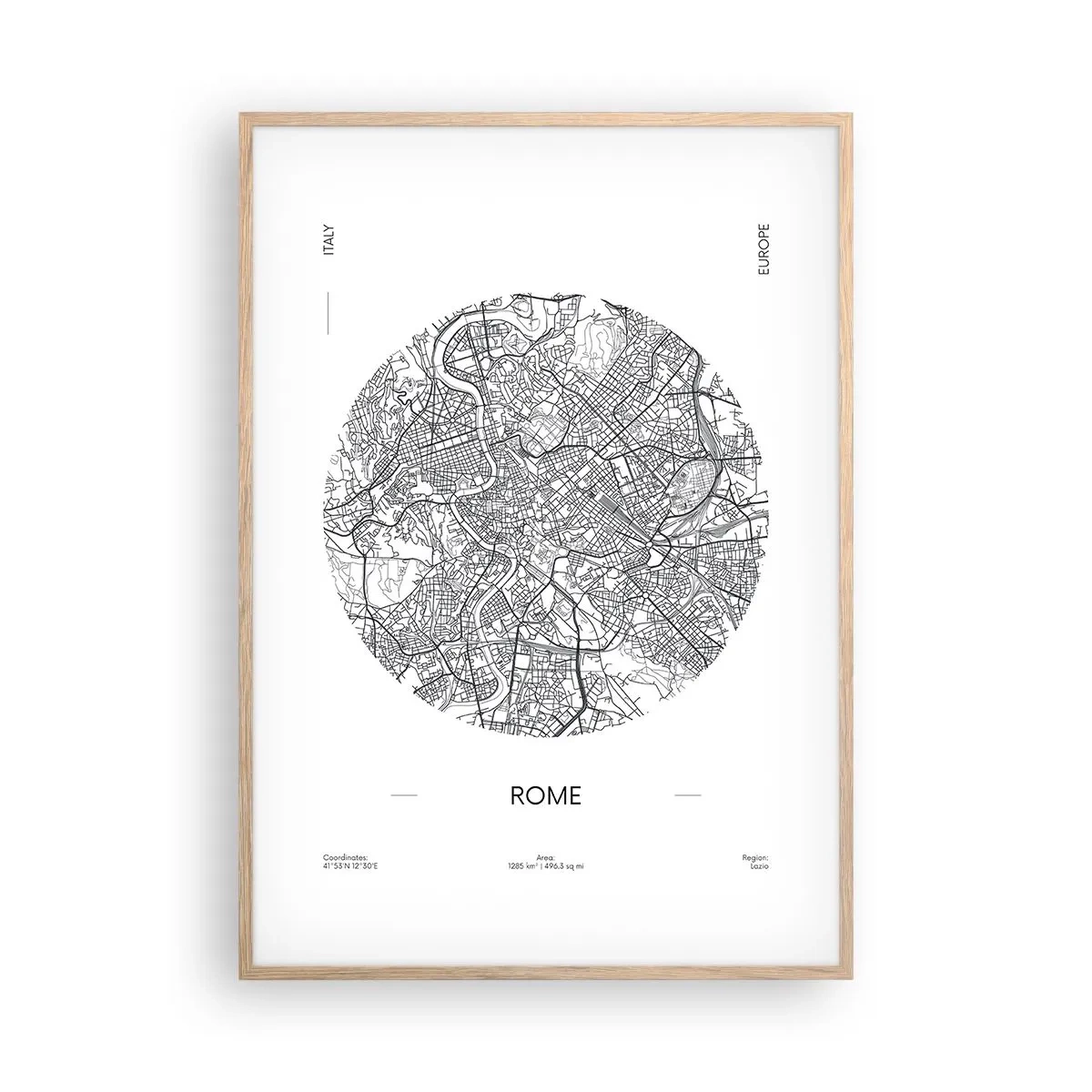 Poster in einem Rahmen aus heller Eiche - Anatomie von Rom - 70x100 cm