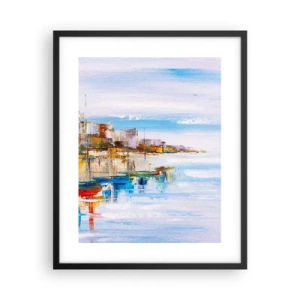 Poster in einem schwarzem Rahmen - Bunte urbane Oase - 40x50 cm