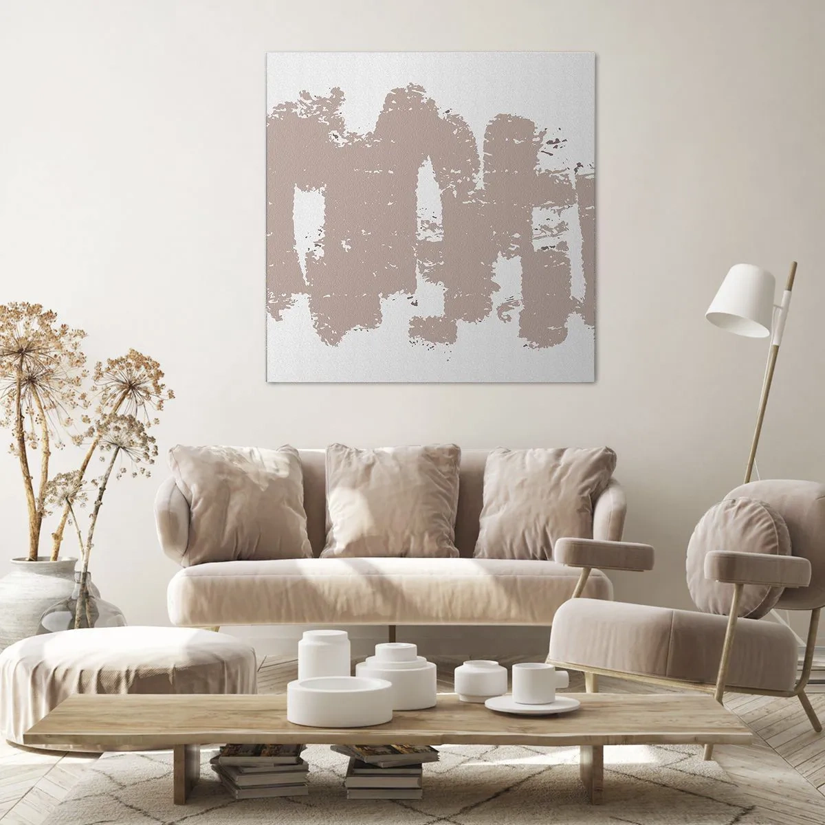 Bild auf Leinwand - Leinwandbild - Abstraktion in zartem Rosa - 50x50 cm