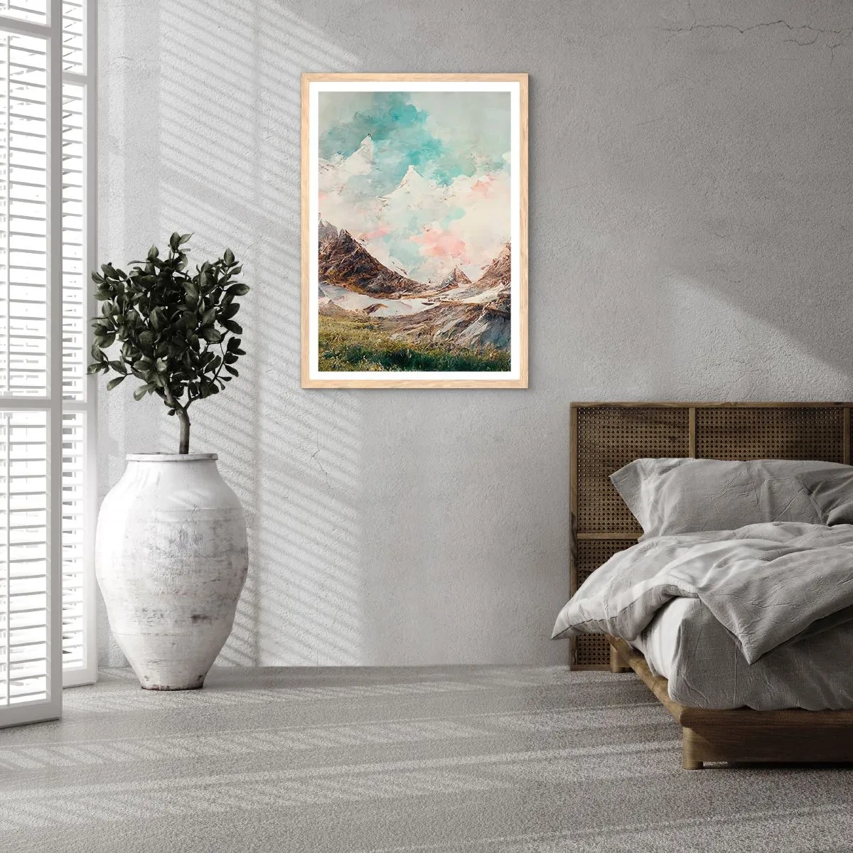 Poster in einem Rahmen aus heller Eiche - Felsklingen - 40x50 cm