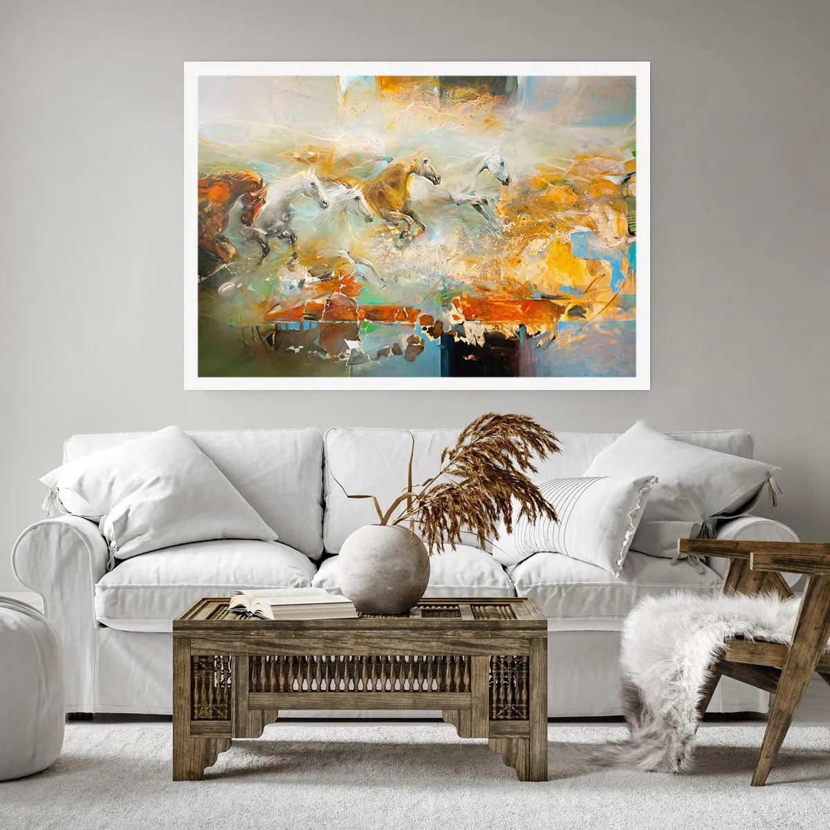 Poster - Im Galopp durch das Licht - 40x30 cm