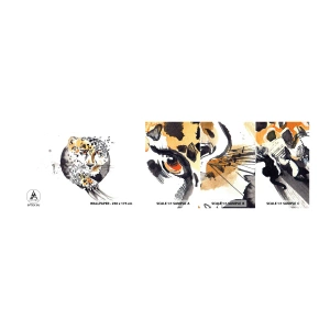 Fototapeten Muster Selbstklebend Deluxe Sticker - Raubtierschönheit - Tiere, Panther, Natur - 100x30 cm