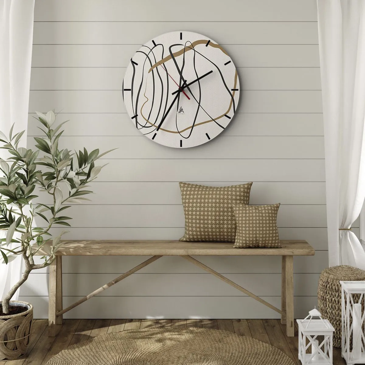Wanduhr - Glasuhr - Komposition – Looptanz - 40x40 cm