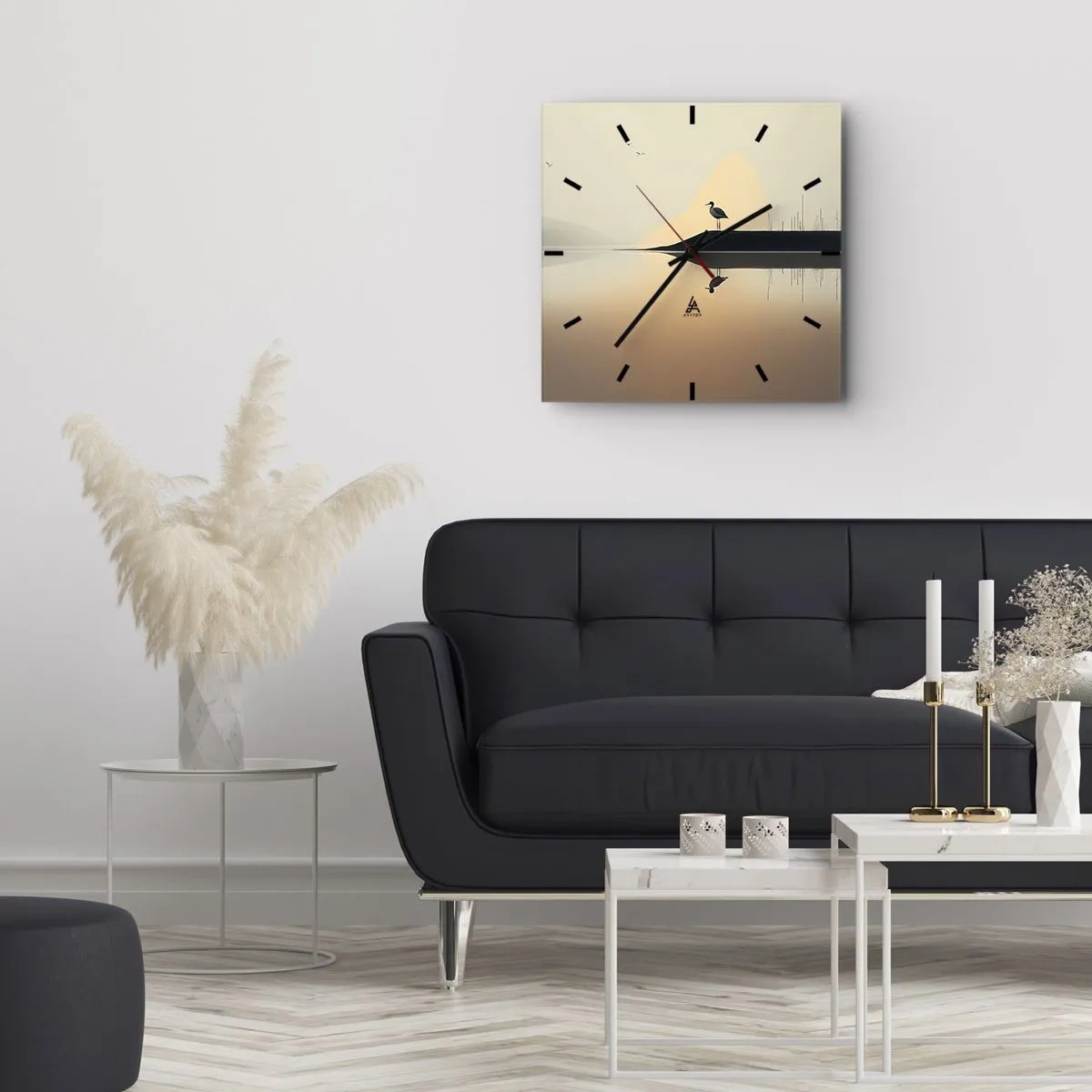 Wanduhr - Glasuhr - Herr am See - 40x40 cm