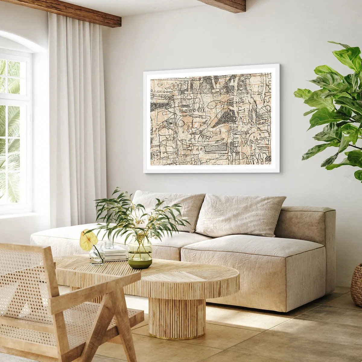 Poster in einem weißen Rahmen - Es wartet darauf, entschlüsselt zu werden - 91x61 cm