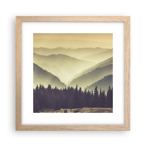 Poster in einem Rahmen aus heller Eiche - Hinter den sieben Bergen ... - 30x30 cm