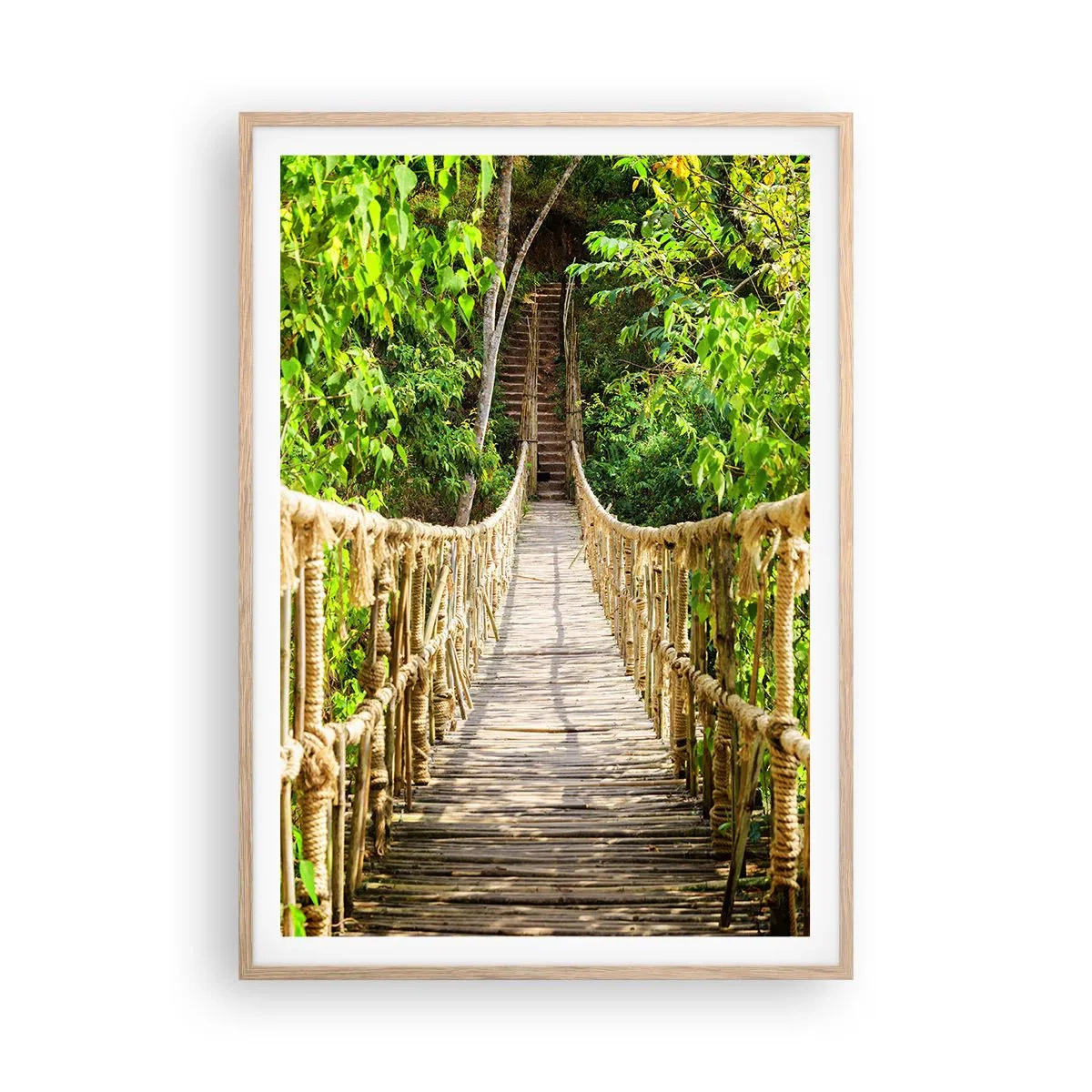 Poster in einem Rahmen aus heller Eiche - Im Grünen ausgesetzt - 70x100 cm