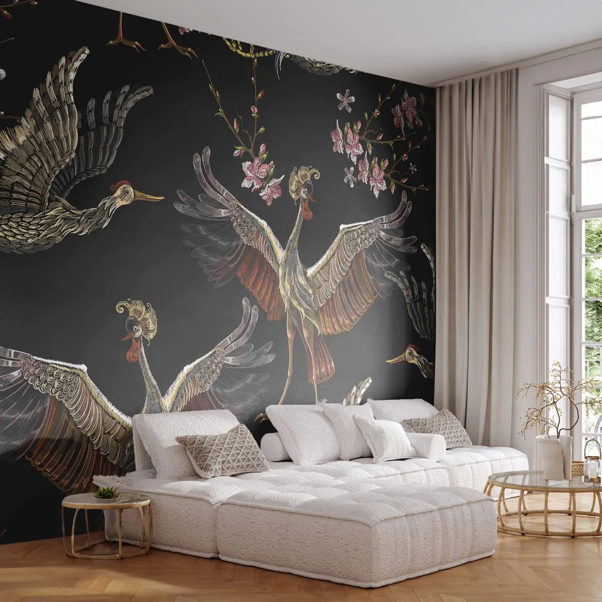 Fototapete Premium Canvas - Märchenvogel - Abstraktion, Vogel, Grafik - 250x175 cm